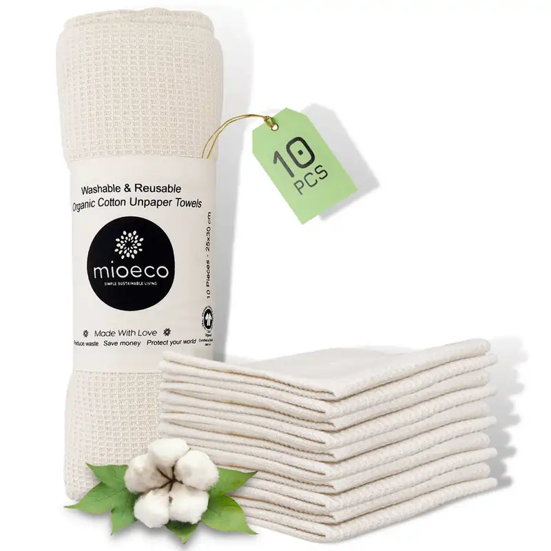 Sustainable living made easy with MioEco Reusable Paper Towels. A durable, eco-friendly replacement for traditional paper towels.