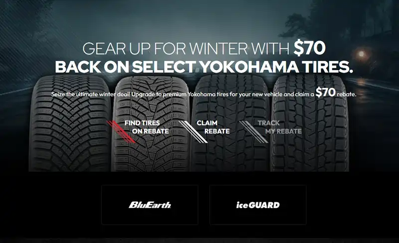 Check the latest yokohama tire rebate canada deals. See eligible tire models, rebate details, and how to submit your claim to receive your savings.